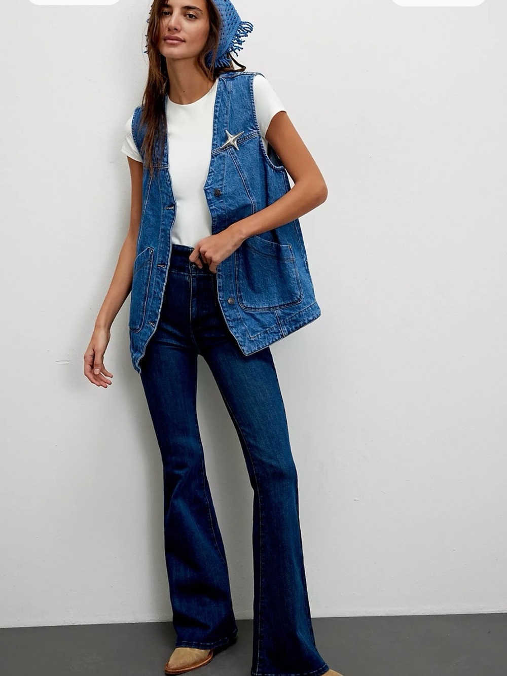 Free people denim vest